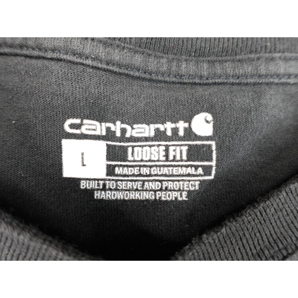 Carhartt Pocket T-Shirt Mens Large‎ Black Loose Fit K87 Workwear Cotton Tee - Picture 6 of 11